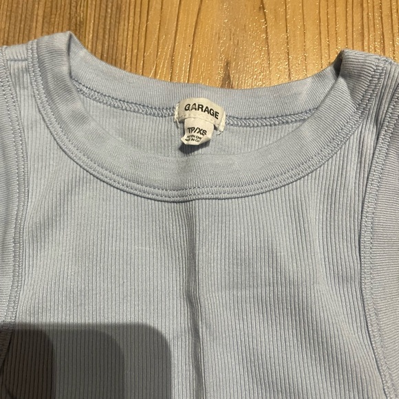 Garage Light Blue Ribbed Tank Top - Picture 2 of 2